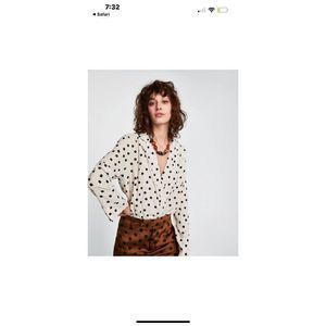 Zara off white polka dot body suit wrap S